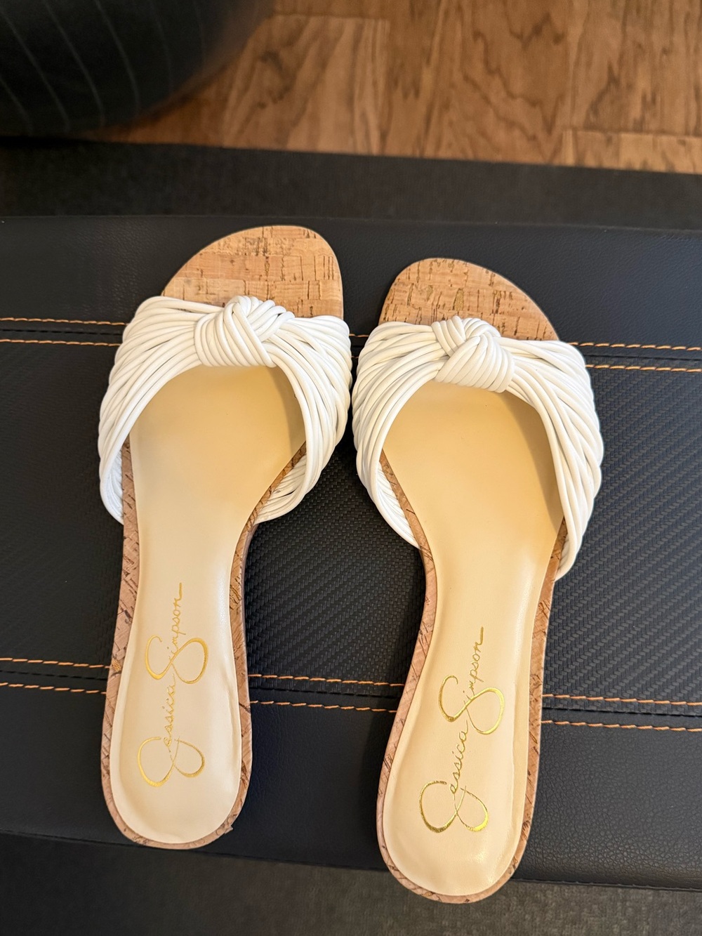Jessica Simpson Ivory Knotted Slide